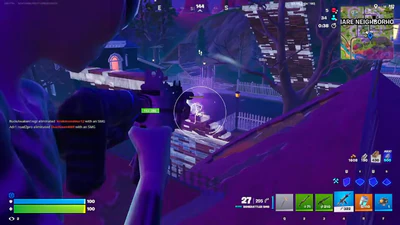 Fortnite long-range ESP wallhack with enemy names, health, and weapons through cover